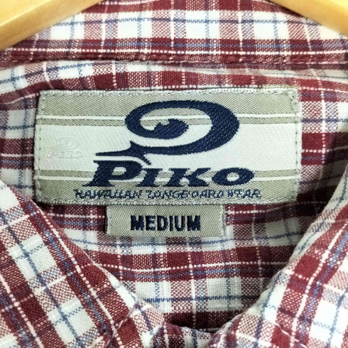 ピコ PIKO 00S ロゴ刺繍 チェック S/S レギュラーカラーシャツ メンズ JPN:M