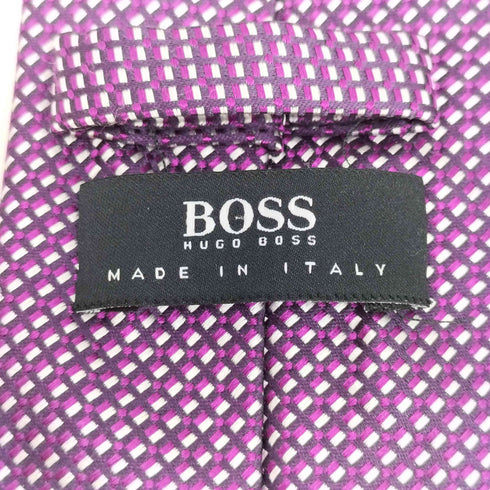 ヒューゴボス HUGO BOSS イタリア製 織柄 シルクネクタイ メンズ