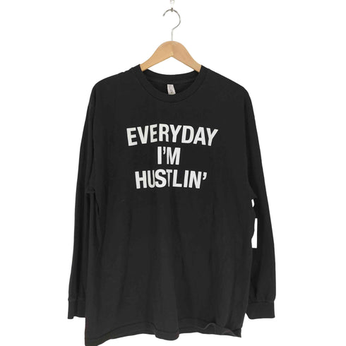 アルスタイルアパレルアクティブウェアー ALSTYLE APPAREL & ACTIVEWEAR EVERYDAY I'MHUSTLIN'フロントプリント ロングスリーブ カットソー メンズ import:XL