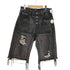 THUG CLUB サグクラブ 24SS DOUBLE KNEE DAMAGE SHORTS ダブルニー ダメージ デニム ショーツ ジョーツ メンズ JPN:2