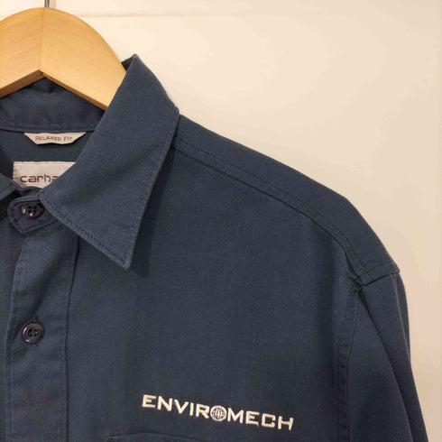 カーハート Carhartt RELAXED FIT 企業ロゴ刺繍 フラップポケット L/S シャツ メンズ import:M