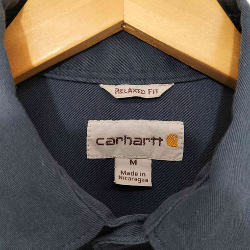 カーハート Carhartt RELAXED FIT 企業ロゴ刺繍 フラップポケット L/S シャツ メンズ import:M