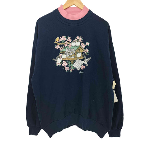 90-00S JERZEESボディ フロントプリント ドッキング スウェット メンズ import:XL