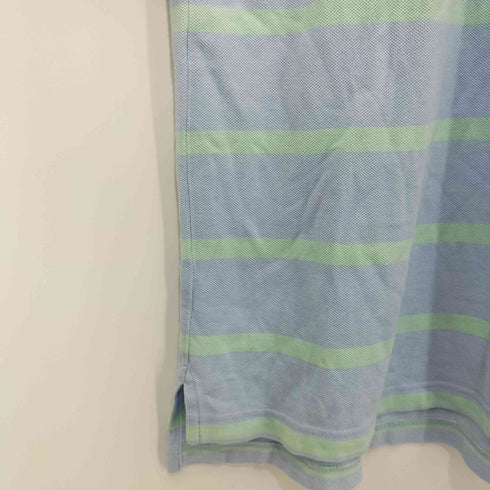 ブルックスブラザーズ 346 BROOKS BROTHERS 子羊ロゴ 鹿の子 ストライプ S/S ポロシャツ メンズ import:S