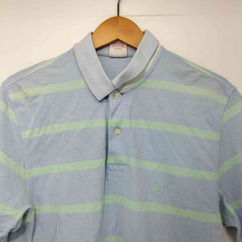 ブルックスブラザーズ 346 BROOKS BROTHERS 子羊ロゴ 鹿の子 ストライプ S/S ポロシャツ メンズ import:S