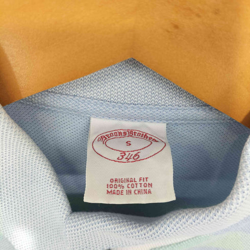 ブルックスブラザーズ 346 BROOKS BROTHERS 子羊ロゴ 鹿の子 ストライプ S/S ポロシャツ メンズ import:S