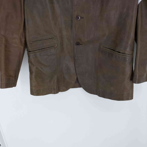 アレキサンダージュリアン ALEXANDER JULIAN カウレザー 3ポケット 3B テーラード ジャケット メンズ import:M