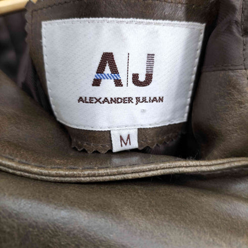 アレキサンダージュリアン ALEXANDER JULIAN カウレザー 3ポケット 3B テーラード ジャケット メンズ import:M