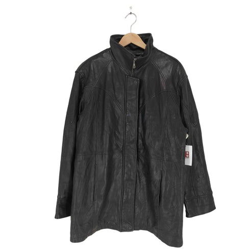 ウィルソン Wilsons Leather PELLE STUDIO リアルレザージップハーフコート レディース XL