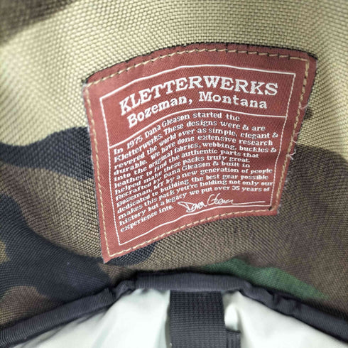 kletterwerks 革パッチ ウッドランドカモ バックパック メンズ