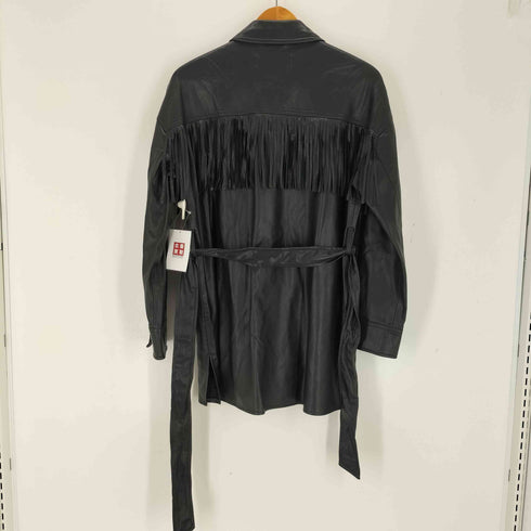 ザラ ZARA フリンジフェイクレザーシャツジャケット レディース JPN:M