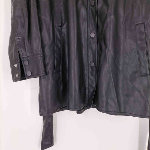ザラ ZARA フリンジフェイクレザーシャツジャケット レディース JPN:M