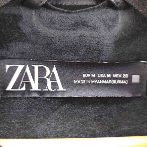 ザラ ZARA フリンジフェイクレザーシャツジャケット レディース JPN:M