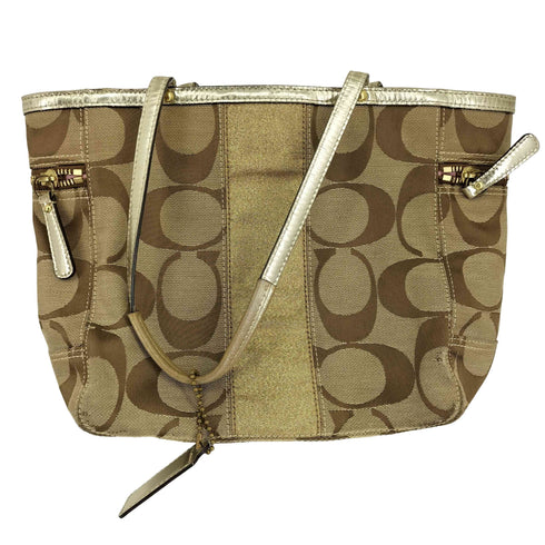 コーチ COACH シグネチャー ストライプ ショルダーバッグ トートバッグ ショルダートート キャンバス レディース