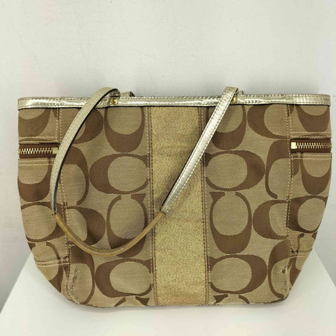 コーチ COACH シグネチャー ストライプ ショルダーバッグ トートバッグ ショルダートート キャンバス レディース