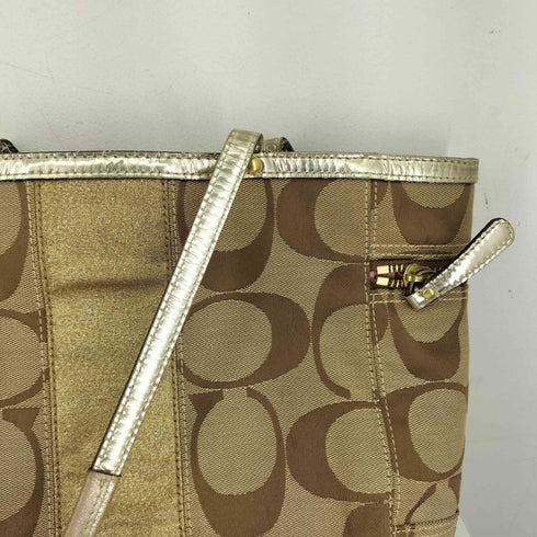 コーチ COACH シグネチャー ストライプ ショルダーバッグ トートバッグ ショルダートート キャンバス レディース