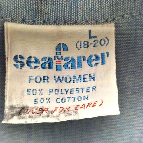 70s SEAFARER コットンポリ シャンブレーシャツ レディース L