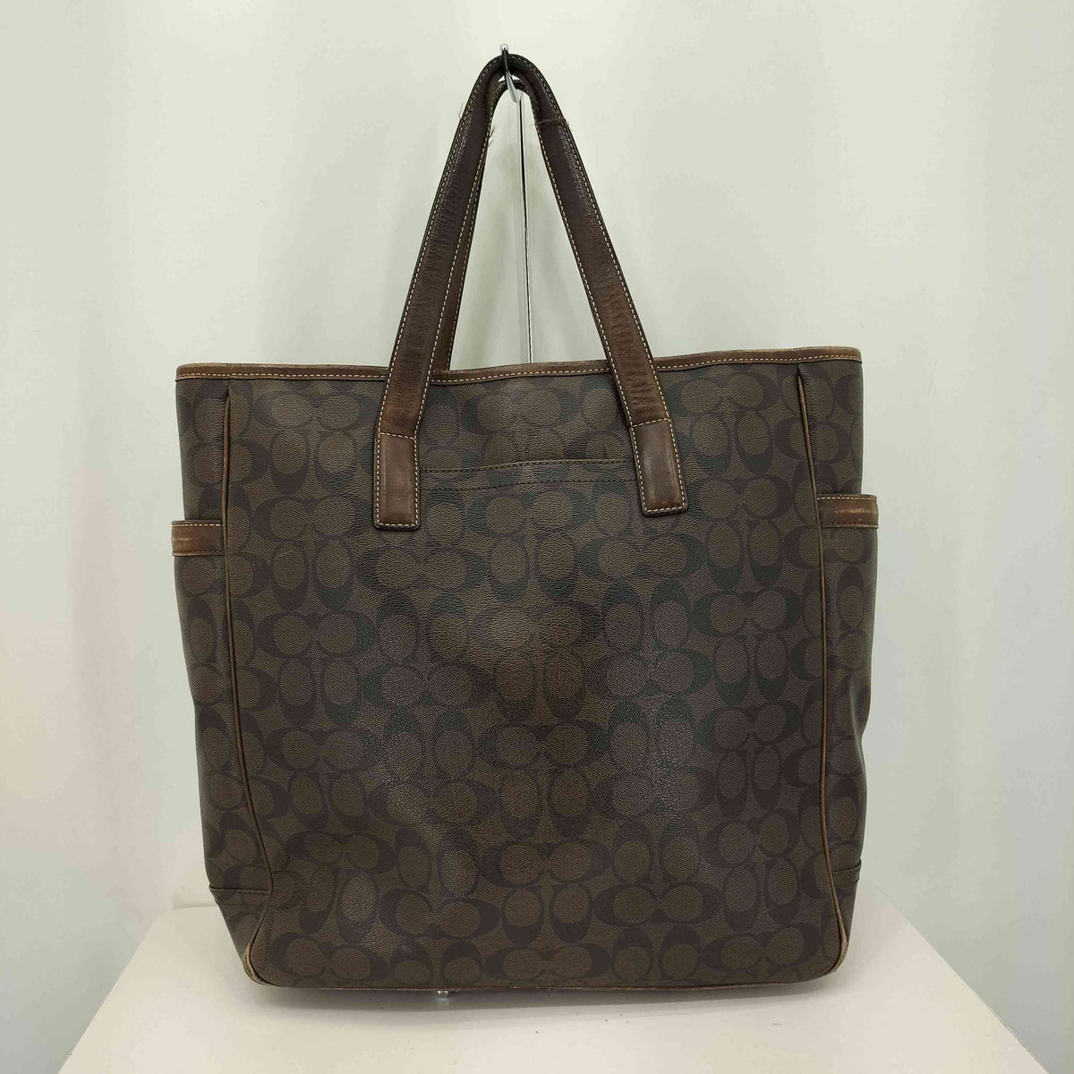 【美品】コーチ ヘリテージストライプ　トート ビジネスバッグ　シグネチャーPVC コーチ COACH シグネチャー ヘリテージ ストライプ トートバッグ