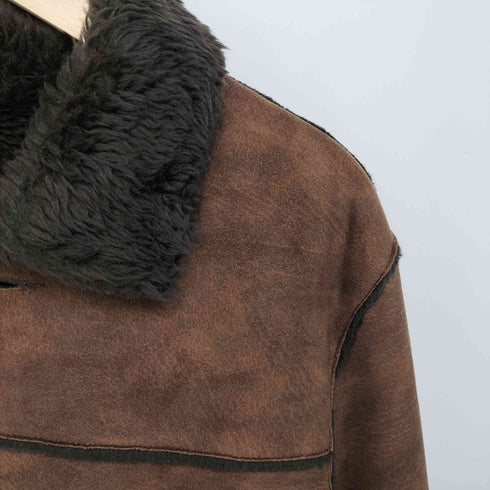 ザラ ZARA SUEDE MOUTON JACKET フェイク スエード ムートン ボア ジャケット メンズ import:M