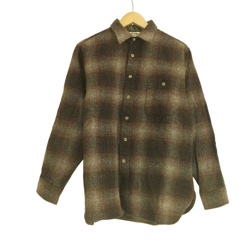 Timpanogos 90S USA製 オンブレチェック ウールシャツ メンズ import:L