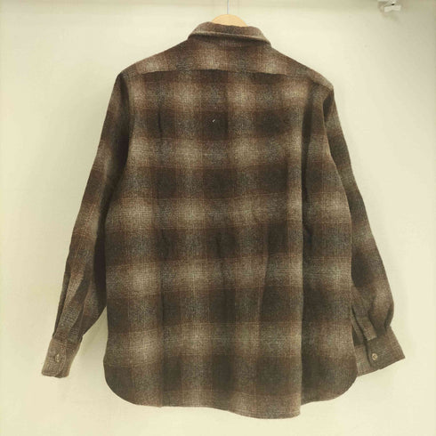 Timpanogos 90S USA製 オンブレチェック ウールシャツ メンズ import:L