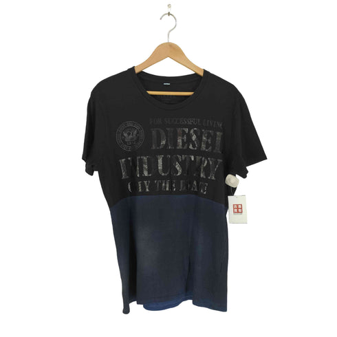 ディーゼル DIESEL 切り返しデザインフロントプリントTシャツ メンズ import:L