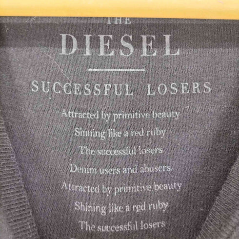 ディーゼル DIESEL 切り返しデザインフロントプリントTシャツ メンズ import:L
