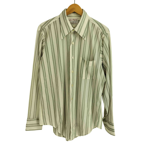 アロー ARROW Dectolene KNITS 60-70S 襟芯 ポケット L/S ストライプシャツ メンズ 16-34