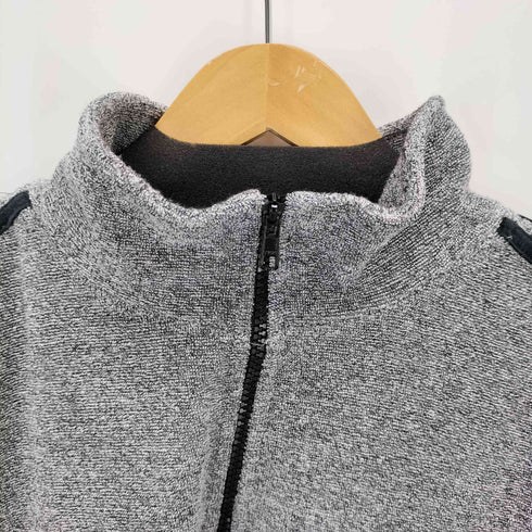 アディダス adidas パイル地 ラインハーフジッププルオーバー メンズ L