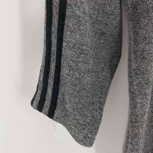 アディダス adidas パイル地 ラインハーフジッププルオーバー メンズ L