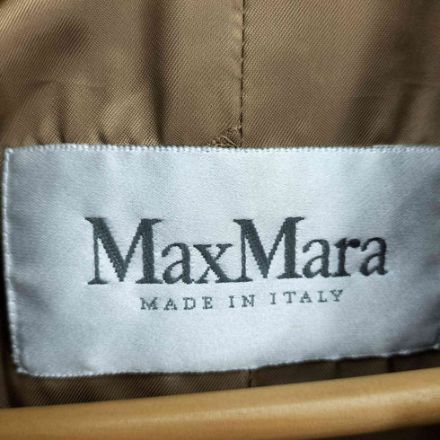 マックスマーラ MAX MARA 白タグ イタリア製 カシミヤ ブレンド ウール ダブルブレスト チェスター コート レディース EUR:42
