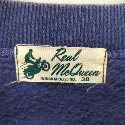 Real McQueen リアルマックイーン REAL McCoyS 旧タグ 旧マッコイ ブランク 無地 ラグラン スウェット 大脱走モデル ナス紺 メンズ 38