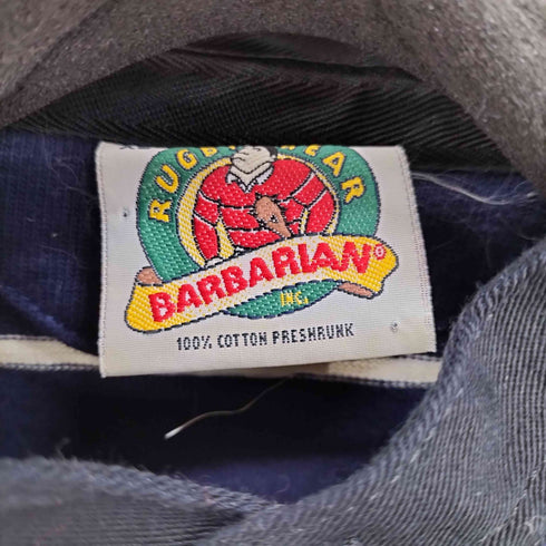 バーバリアン BARBARIAN バンドカラーボーダー ラガーシャツ メンズ import:XS