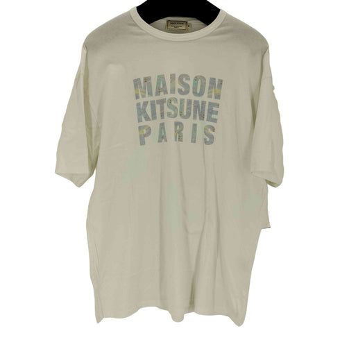 メゾンキツネ MAISON KITSUNE プリントクルーネックTシャツ メンズ M