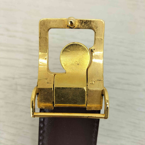 クリスチャンディオール Christian Dior ロゴ入り ゴールドバックル レザーベルト メンズ