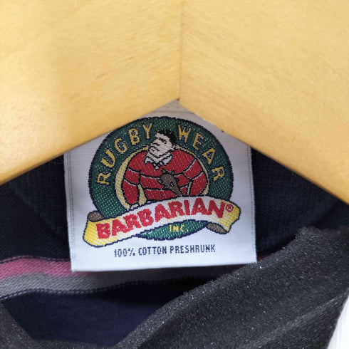 バーバリアン BARBARIAN ボーダー ラガーシャツ メンズ import:S