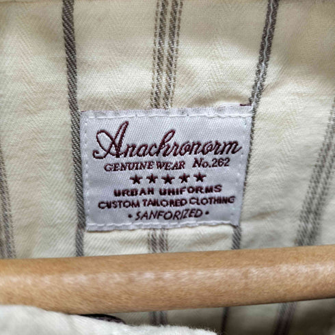 アナクロノーム Anachronorm 猫目ボタン ウール切替シャツ メンズ JPN:1