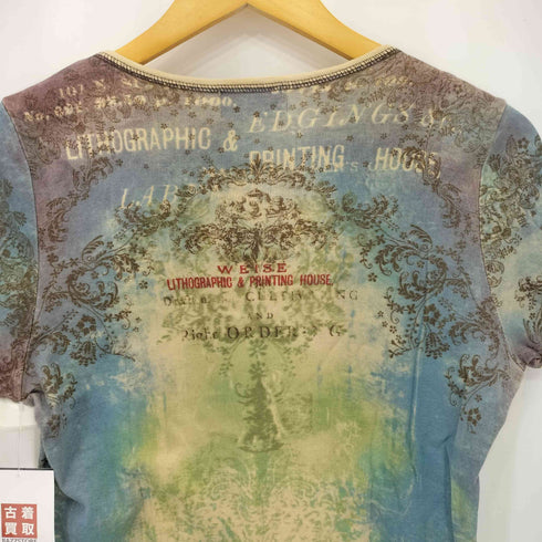 VANILLA SUGAR ラインストーンデザイン レースアップデザイン 半袖Tシャツ カットソー Y2K レディース