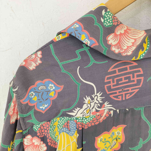 カメハメハ Kamehameha 40S シルク S/S オープンカラー アロハ シャツ メンズ import:S