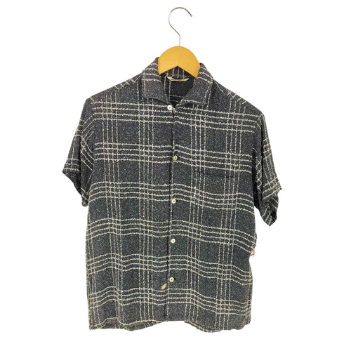 50s gohn paluen ニット チェック S/S オープンカラーシャツ メンズ import:M