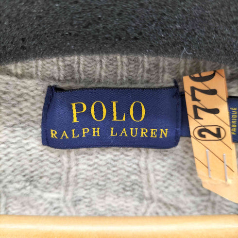 ポロラルフローレン POLO RALPH LAUREN ウールカシミヤ Vネック ケーブルニット レディース import:XS