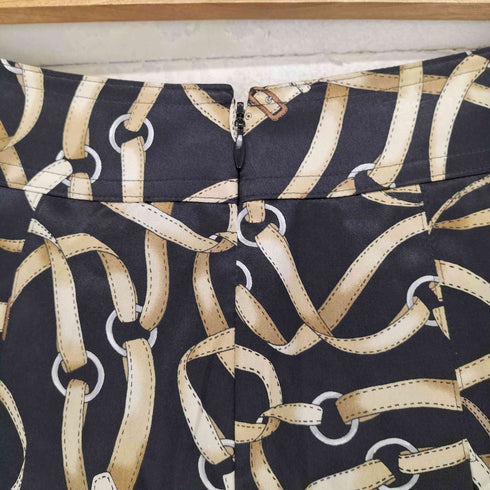 バーバリーロンドン BURBERRY LONDON シルク100 ベルトデザインスカート レディース 36
