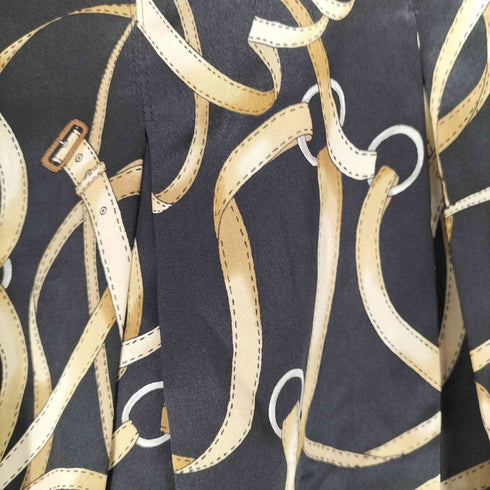バーバリーロンドン BURBERRY LONDON シルク100 ベルトデザインスカート レディース 36