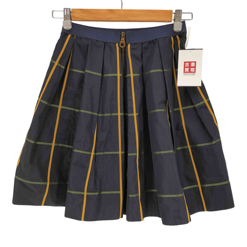 バーバリーブルーレーベル BURBERRY BLUE LABEL ジップアップ チェックタックスカート レディース 36