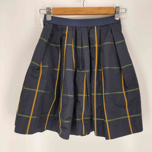 バーバリーブルーレーベル BURBERRY BLUE LABEL ジップアップ チェックタックスカート レディース 36