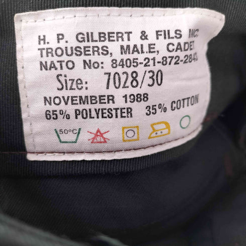 Canadian Armed カナダ軍 H.P.GILBERT & FILS INC.社 80S 88年11月製 ミリタリー トラウザー パンツ メンズ 7028/30