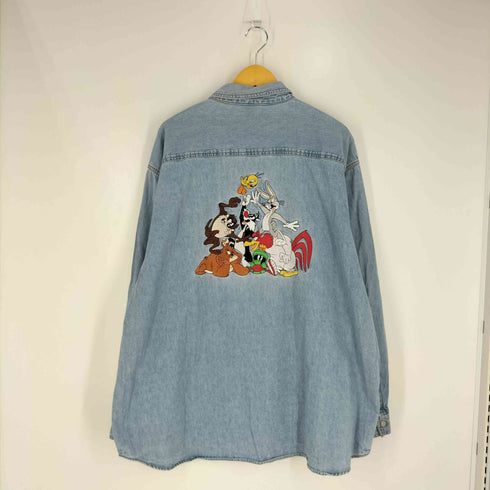 ワーナーブラザーズスタジオストア WARNER BROS STUDIO STORE バック刺繍 デニムシャツ メンズ import:XXL