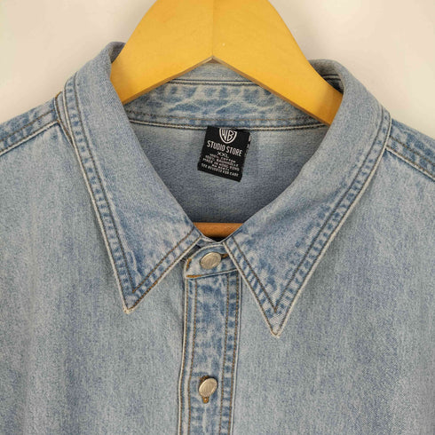 ワーナーブラザーズスタジオストア WARNER BROS STUDIO STORE バック刺繍 デニムシャツ メンズ import:XXL