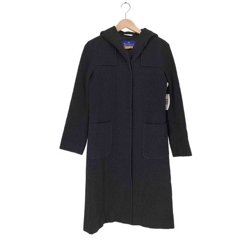バーバリーブルーレーベル BURBERRY BLUE LABEL アンゴラ混ヘリンボーンフーディーコート レディース 38