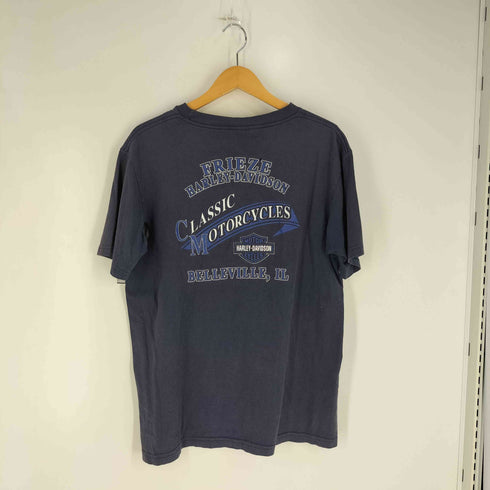 ハーレーダビッドソン HARLEY-DAVIDSON 90S~00S USA製 両面プリント Tシャツ フェード ナス紺 メンズ import:L